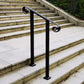 Exterior Stair Railing Kit, Handrails for Outdoor Steps Railings, Stairs Handrail Metal Wrought Iron Hand Rails for Deck Gates Porch Concrete Fit 1-2 Step Outside (1FT)
