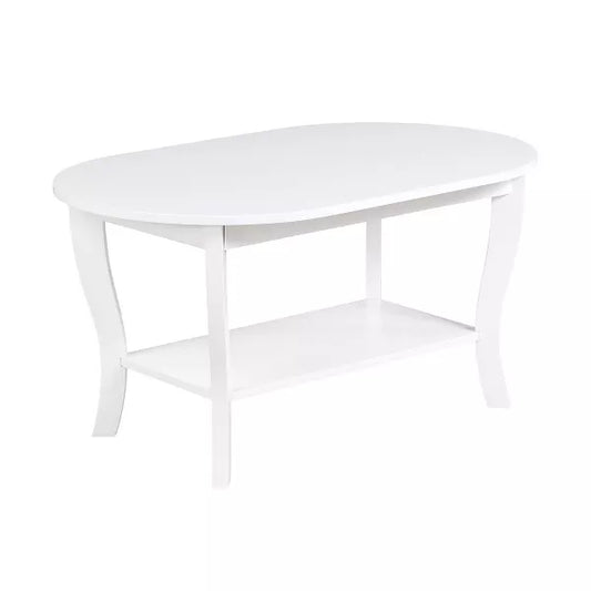 American Heritage Oval Coffee Table with Shelf - Breighton Home