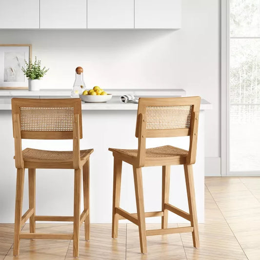 Tormod Backed Cane Counter Height Barstool - Natural - Threshold